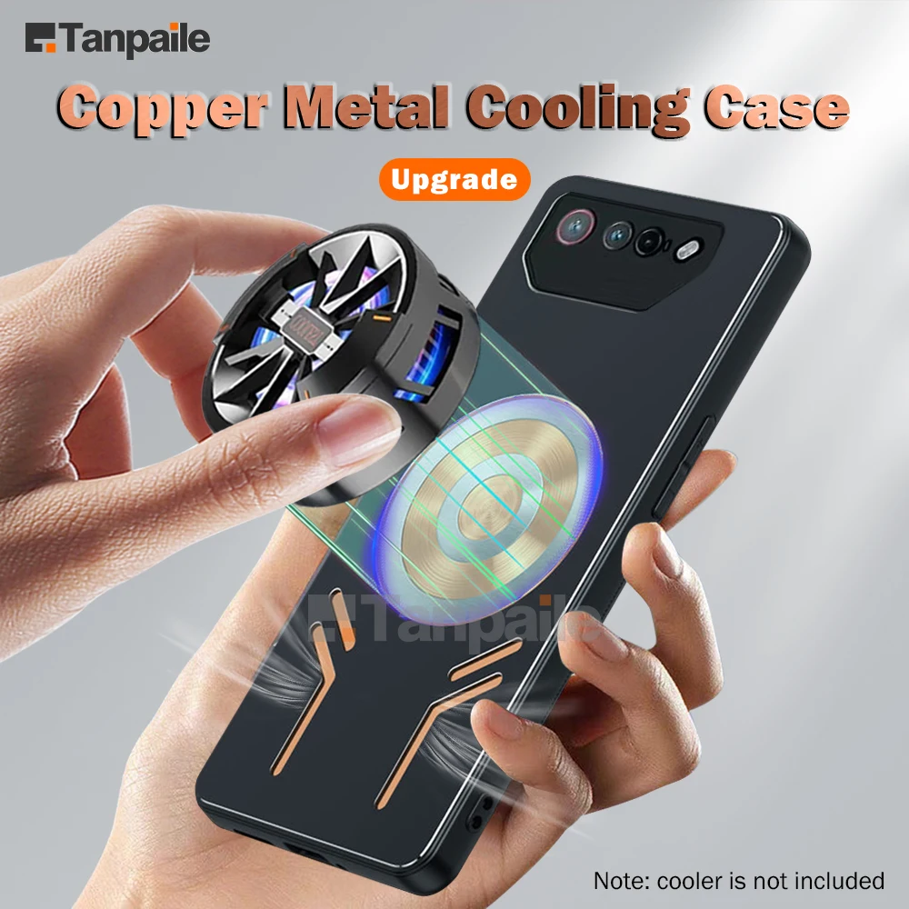 Magnetic Cooling Case For Asus ROG Phone 7 Ultimate 6 6D Batman Edition Pro 5s 5 Shockproof Copper Metal Heat Dissipation Cover