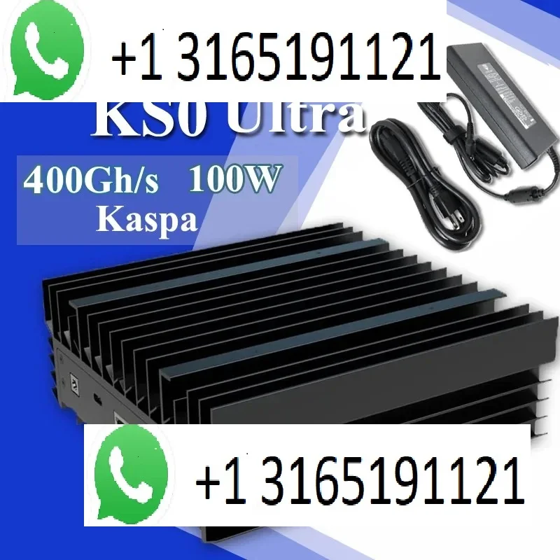 

A. SWEET DEAL!!! BUY 5 GET 3 FREE Iceriver New KS0 Ultra 400Gh/S 100W Hashrate KASPA Miner Mining with PSU