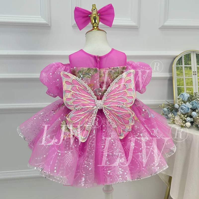 

New Baby Birthday Dress Wedding flower girl dress Girls' Big Bow Flower Princess Dress High-end luxury beauty pageant gowns
