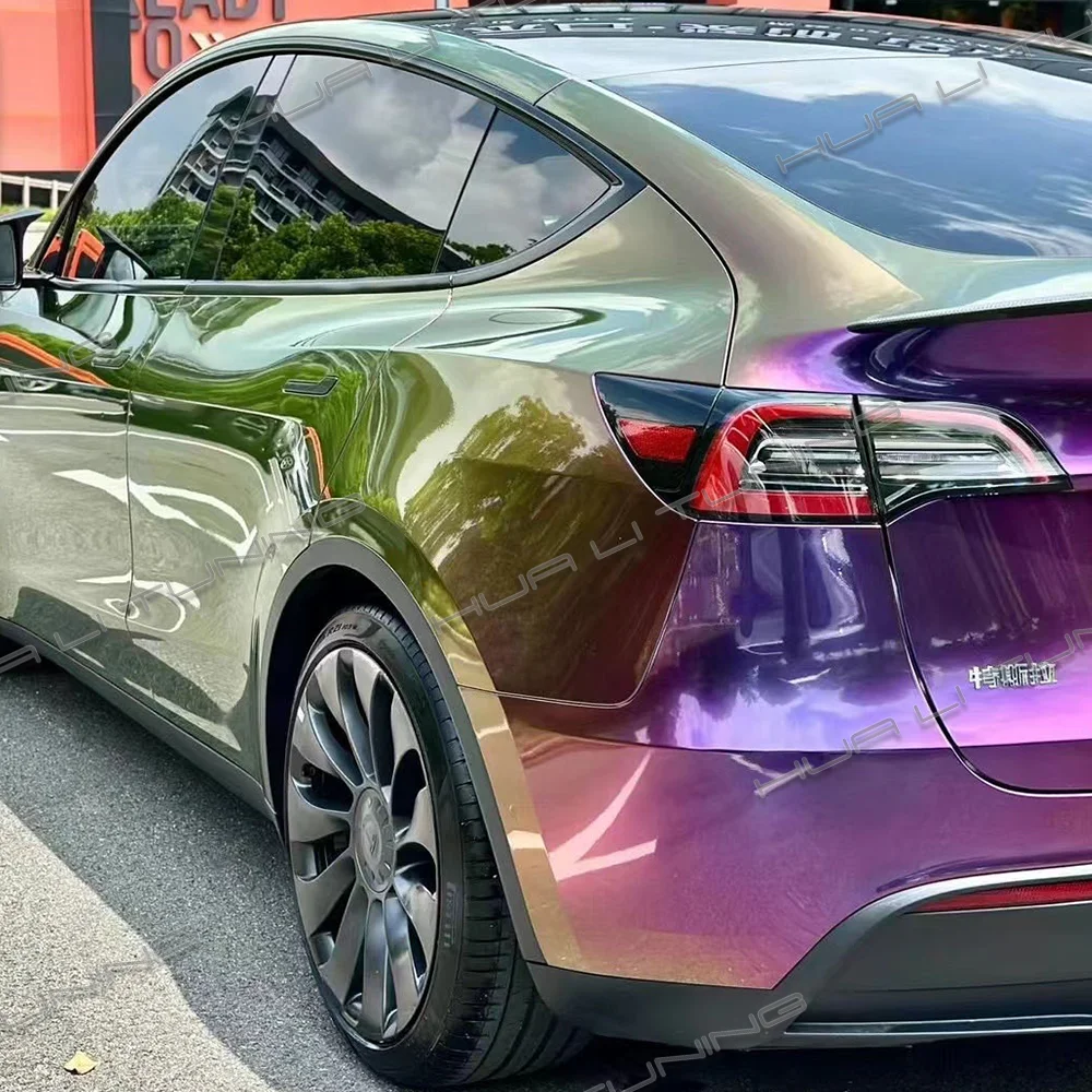 Scroll Vinyl Film For Tesla Model Y 2020-2023 or Universal Highest Quality Car MotorCycle Auto PET Splendor Purple Wrap up