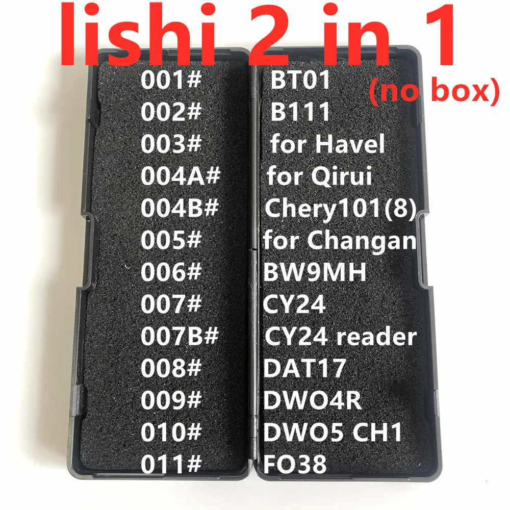 No black box LiShi 2 in 1 BT01 B111 BW9MH CY24 DAT17 DWO4R DWO5 CH1 FO38 for Havel Qirui Changan Chery Locksmith Tools