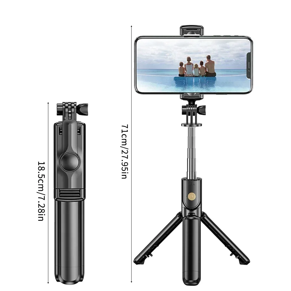 Cell Phone Selfie Stick Tripod Bluetooth Remote Wireless Selfi Stick Phone Holder Stand with Beauty Fill Light for Phone