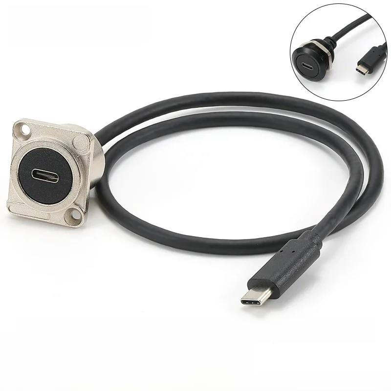 0.5-1m Metalowy przedłużacz USB3.1 typu C do transmisji danych Złącze USB Adapter do montażu podtynkowego Przewody do telefonu Samochód ciężarowy Moto Industry — zdjęcie produktu 7