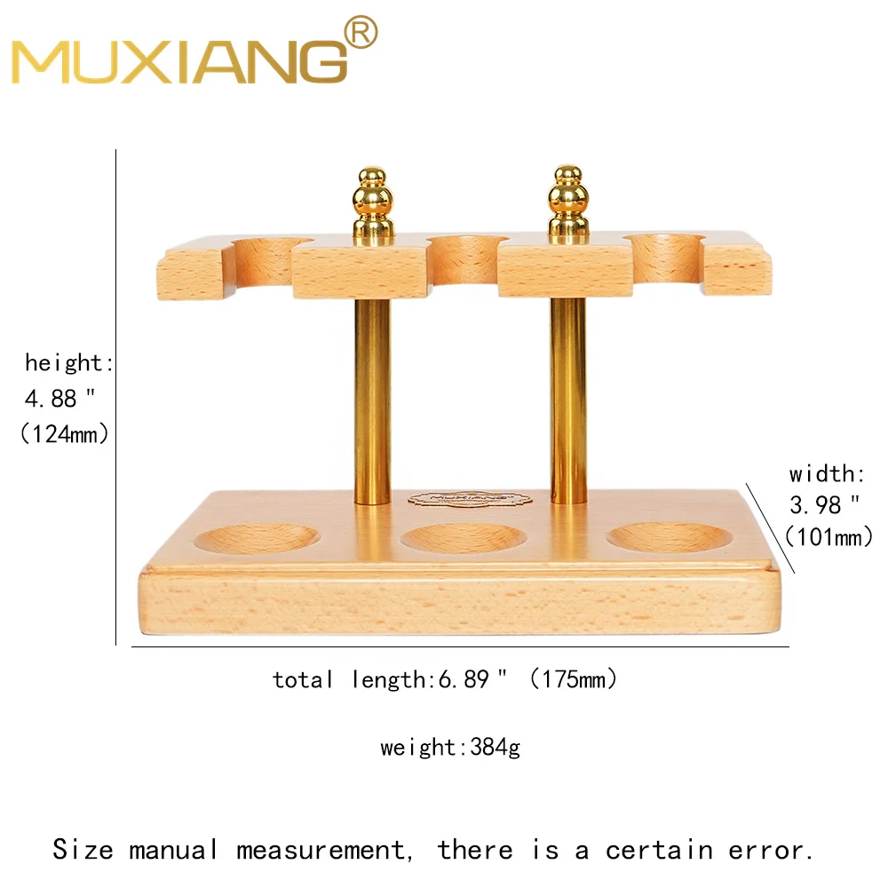 

3 positions tobacco pipe storage rack, beech wooden frame, table decoration, can hold pipes, cigars and smoking utensils