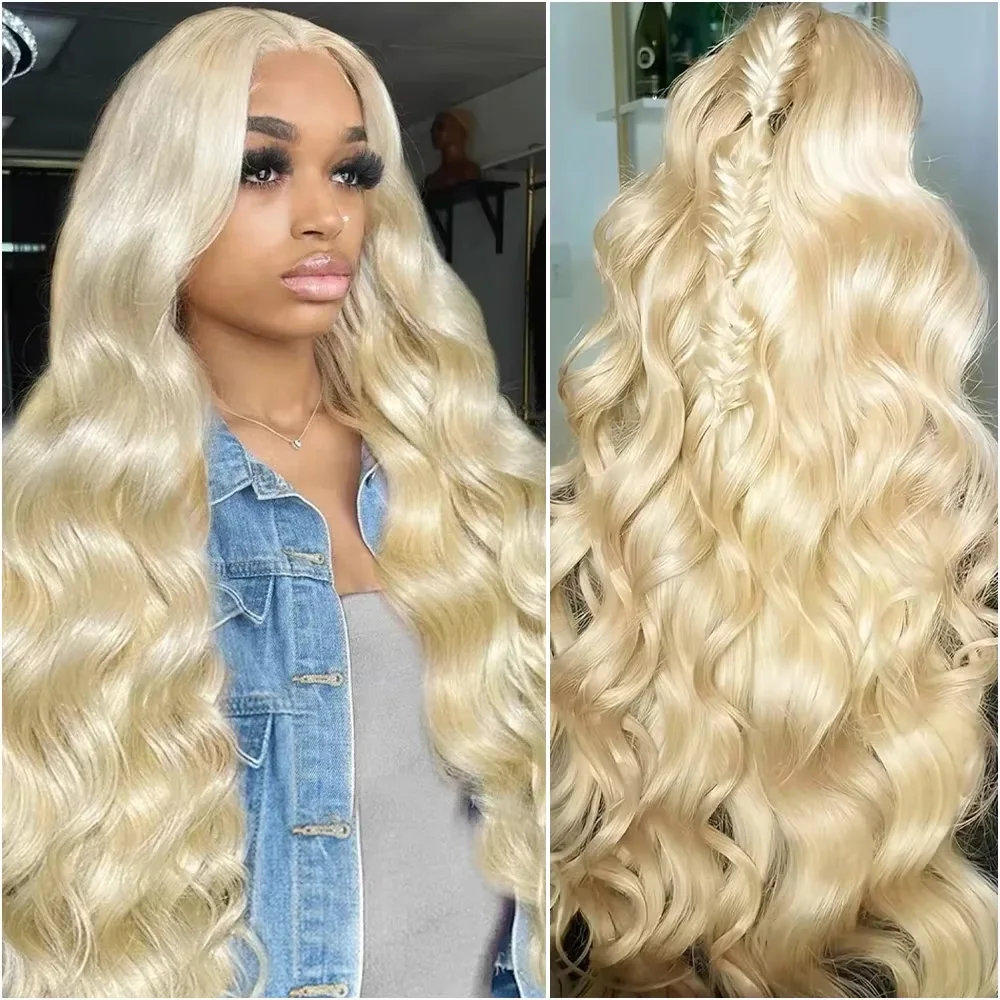Wig Rambut Manusia Honey Blond Body Wave 613 13X4 13X6 HD Lace Frontal Wig Remy Wet And Wavy Lace Front Wig Rambut Manusia Untuk Wanita