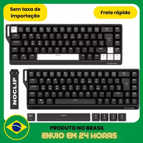 Teclado Gamer Magnético Noclip 60% Switch Huano com fio Hot Swap Led Rgb Preto Branco Titorion