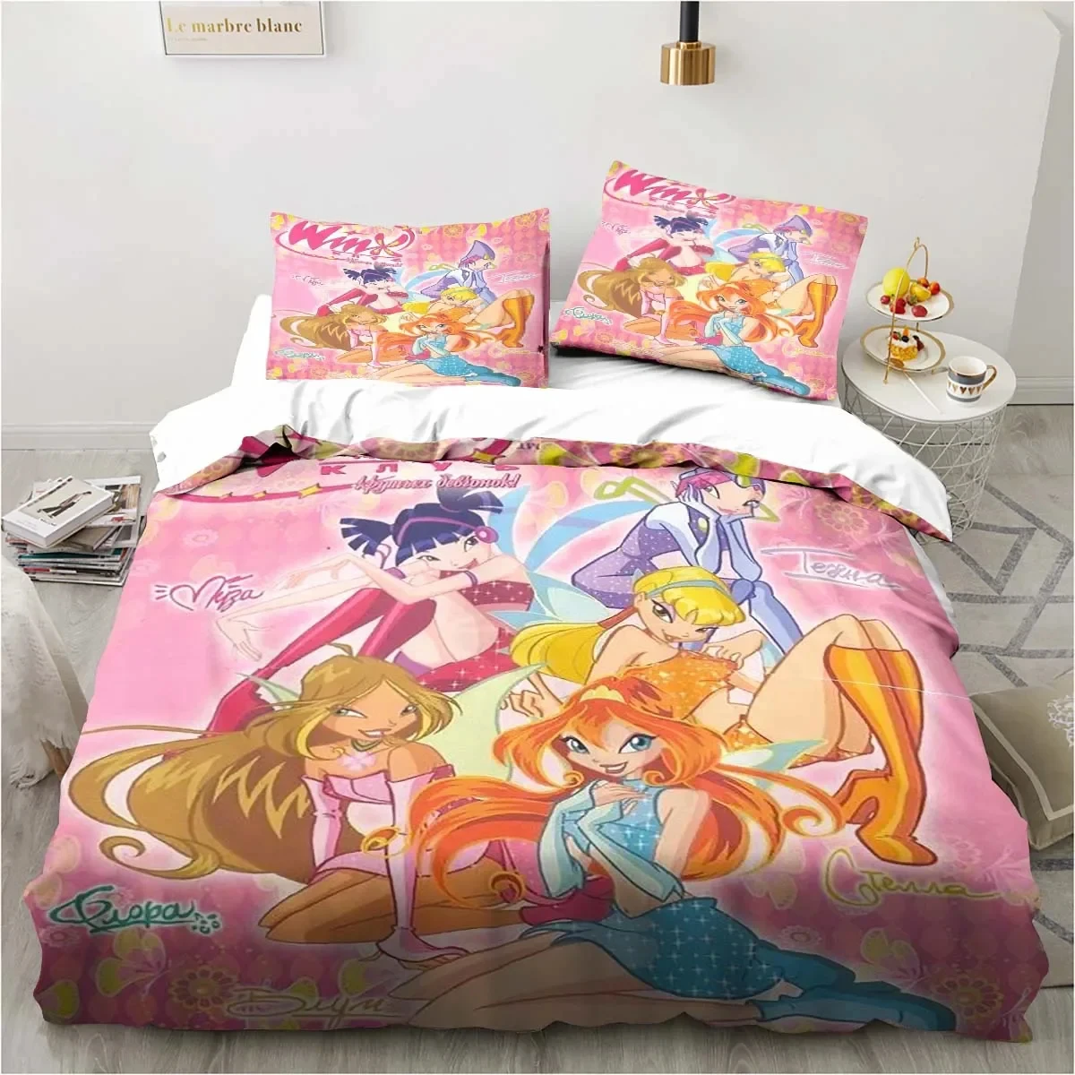 3D Print Winx Saga Club Bedding Set Duvet Cover Bed Set Quilt Cover Pillowcase Comforter king Queen Size Boys Adult Bedding Set