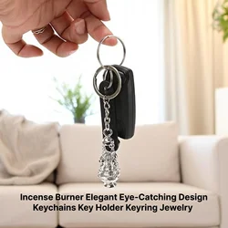 Incense Burner Elegant Eye Catching Design Keychain Key Ring Bag Purse Charms Handbag Car Pendant Keyfob Souvenirs Memorial Gift