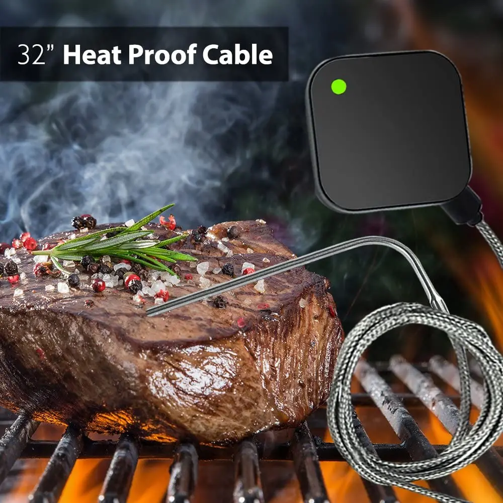 Termómetro inalámbrico de alta temperatura para cocina, dispositivo inteligente resistente al agua con Bluetooth, sonda para parrilla y barbacoa