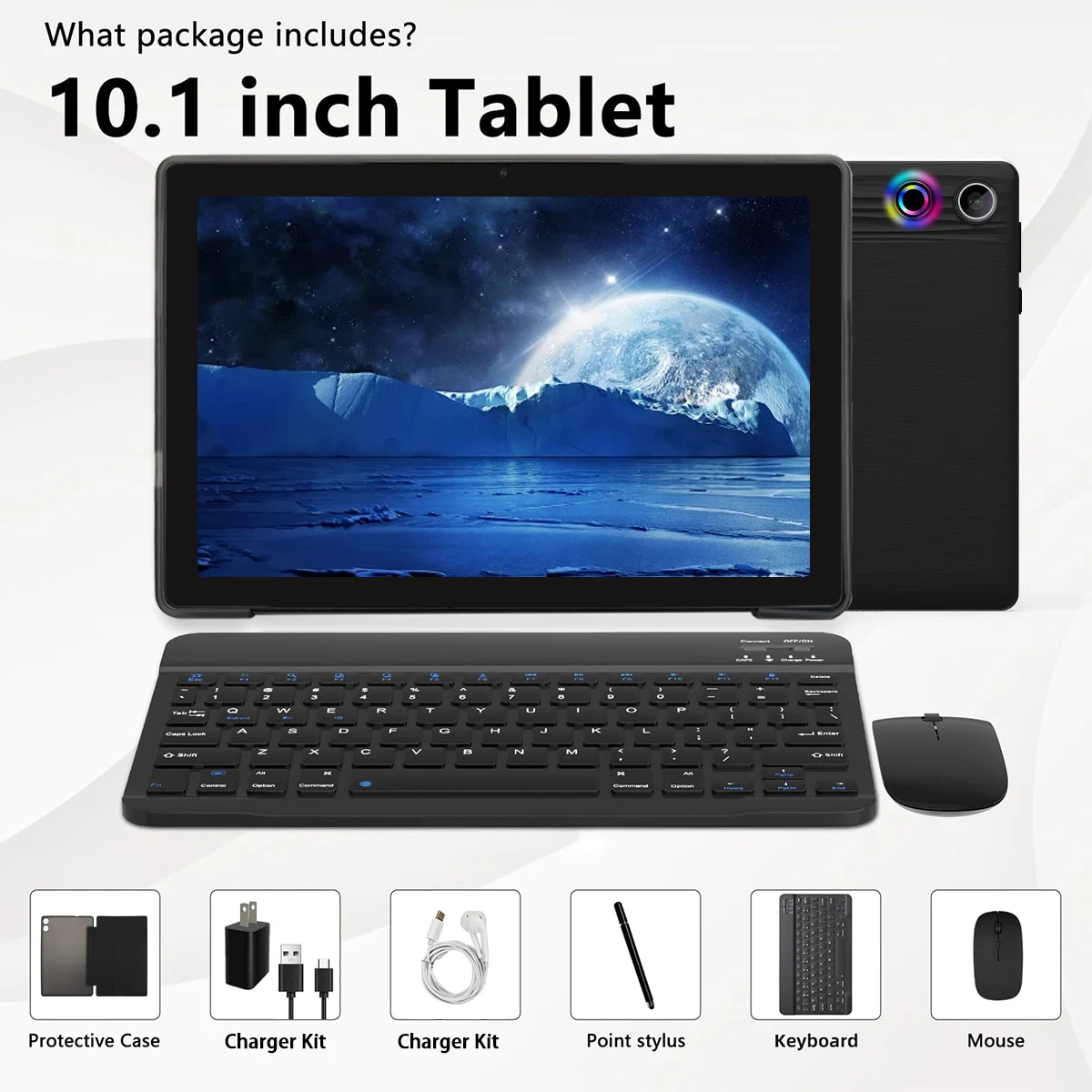 Tablette A10L 10 pouces, Android 14, 12 Go de RAM, 64 Go de ROM, Dean 1 To, Wi-Fi 6, déverrouillage par reconnaissance qualifiée ale, écran IPS HD, clavier, souris, stylet pour PC Pad, cadeau