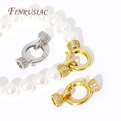 locks For Jewelry 18K Gold Plated Brass with Zircon Clasps For Jewelry Connector DIY Bracelets Accessories Necklace Clasp