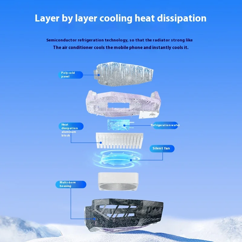 Fast Cooling Mobile Phone Cooler Semiconductor Rapid Artifact For Live Streaming Gaming Watching Dramas Back Clip Phone Radiator