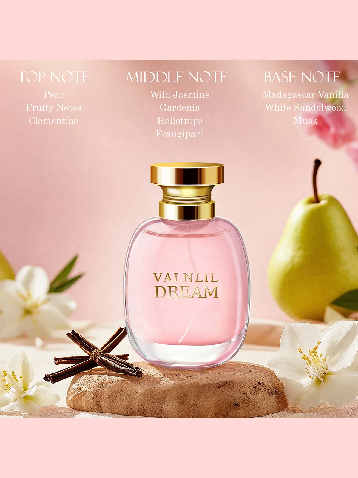 Paquete de 2/200ml de perfume floral afrutado para mujer con clemento de pera, jazmín, gardenia y sándalo de vainilla, fragancia de uso diario