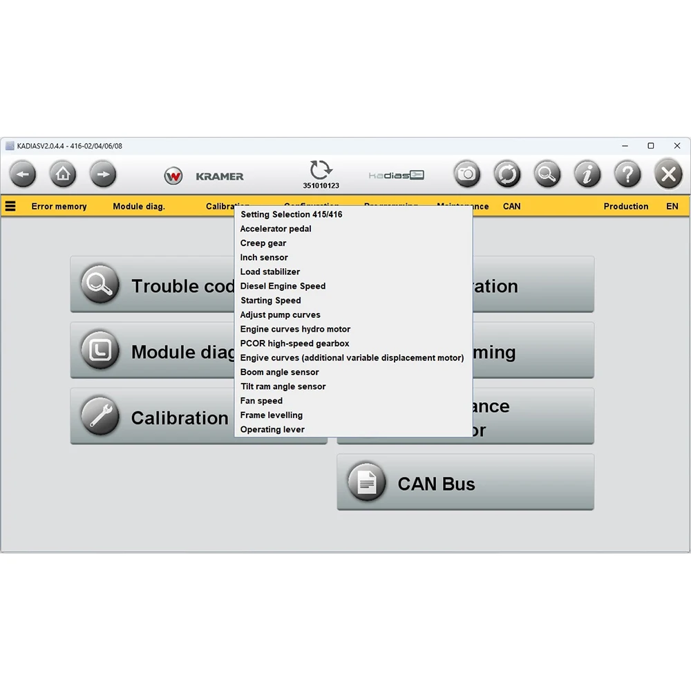 KADIAS V.2.0.4.4 nieograniczone uaktualnienie 5 poziom dla Kramer Neuson Wacker Weidemann wsparcie CANFox EC2112 IFM USB/narzędzie CAN-RS232