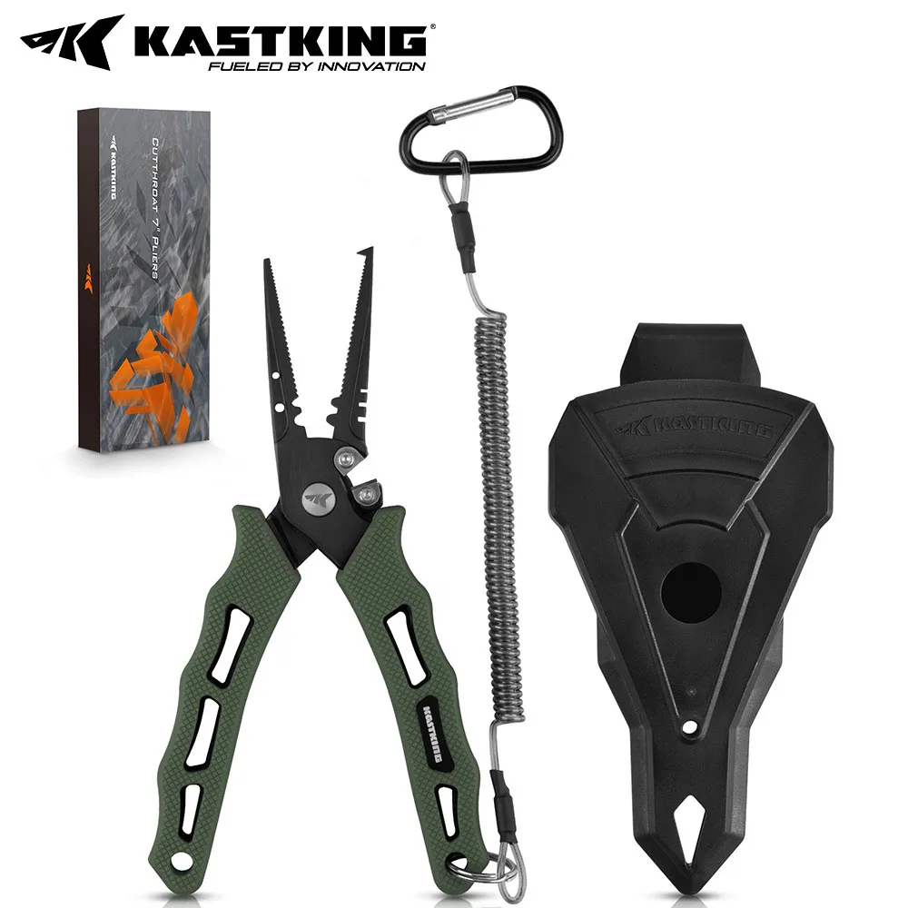 KastKing Cutthroat 7 inch Fishing Split Ring Pliers, 420 Stainless Steel Fishing Tools, Saltwater Resistant Fishing Gear