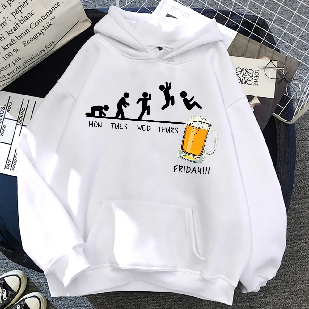 الرجال الجمعة البيرة طباعة هوديي متعة نمط الهيب هوب الربيع والخريف الرجال البلوز الشارع لباس غير رسمي البيرة Harajuku القمم الدافئة