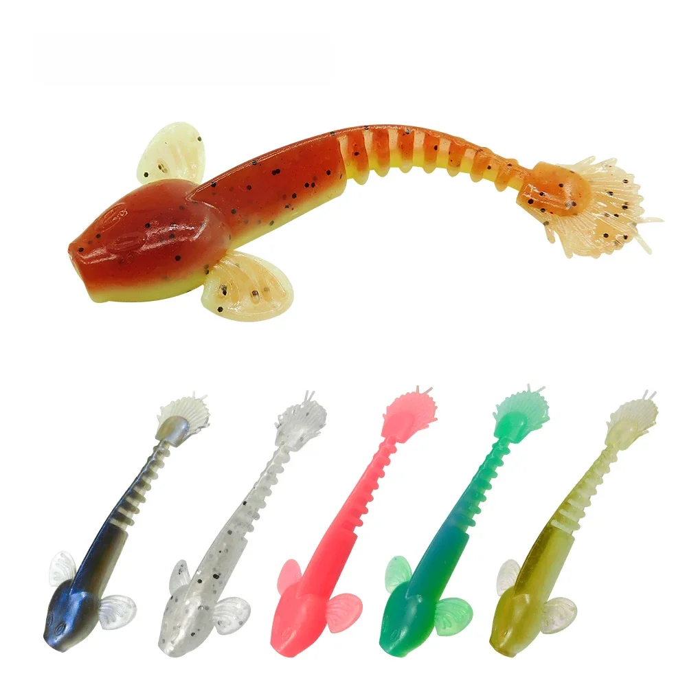 KESFISHING nouveau leurre de pêche ver salamandre 55mm pour bar truite poisson-chat appât en Silicone souple odeur de crevette ajouter des sels