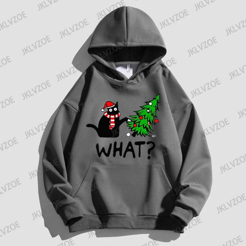 Autumn New Christmas Hoodies Cat&Christmas Tree 3D Print Hoodie Men Women Fashion Casual Sweatshirts Pullovers New Year Gift