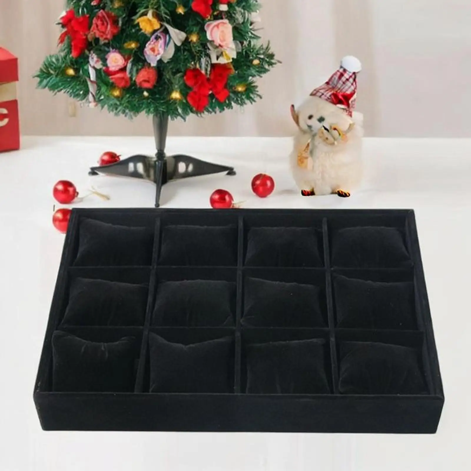 Velvet Jewelry Organizer Drawer Insert Watch Display Case Earring Holder for Dresser Countertop Storage Box for Watch Bracelets