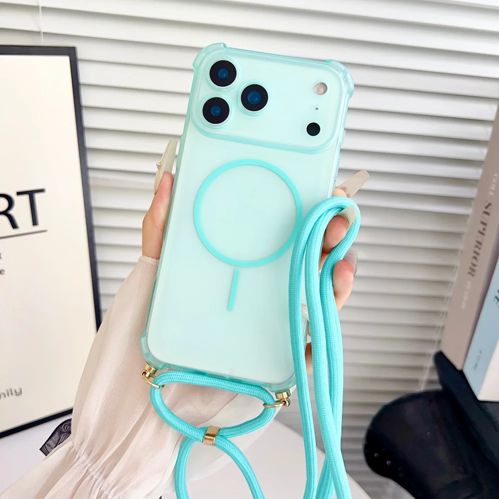 Crossbody-Lanyard, matt, magnetisch, für Magsafe-Hülle für iPhone 18 17 Pro Max 16 15 14 Plus 13 12, weiche TPU-Kameraschutzhülle – Detail 11