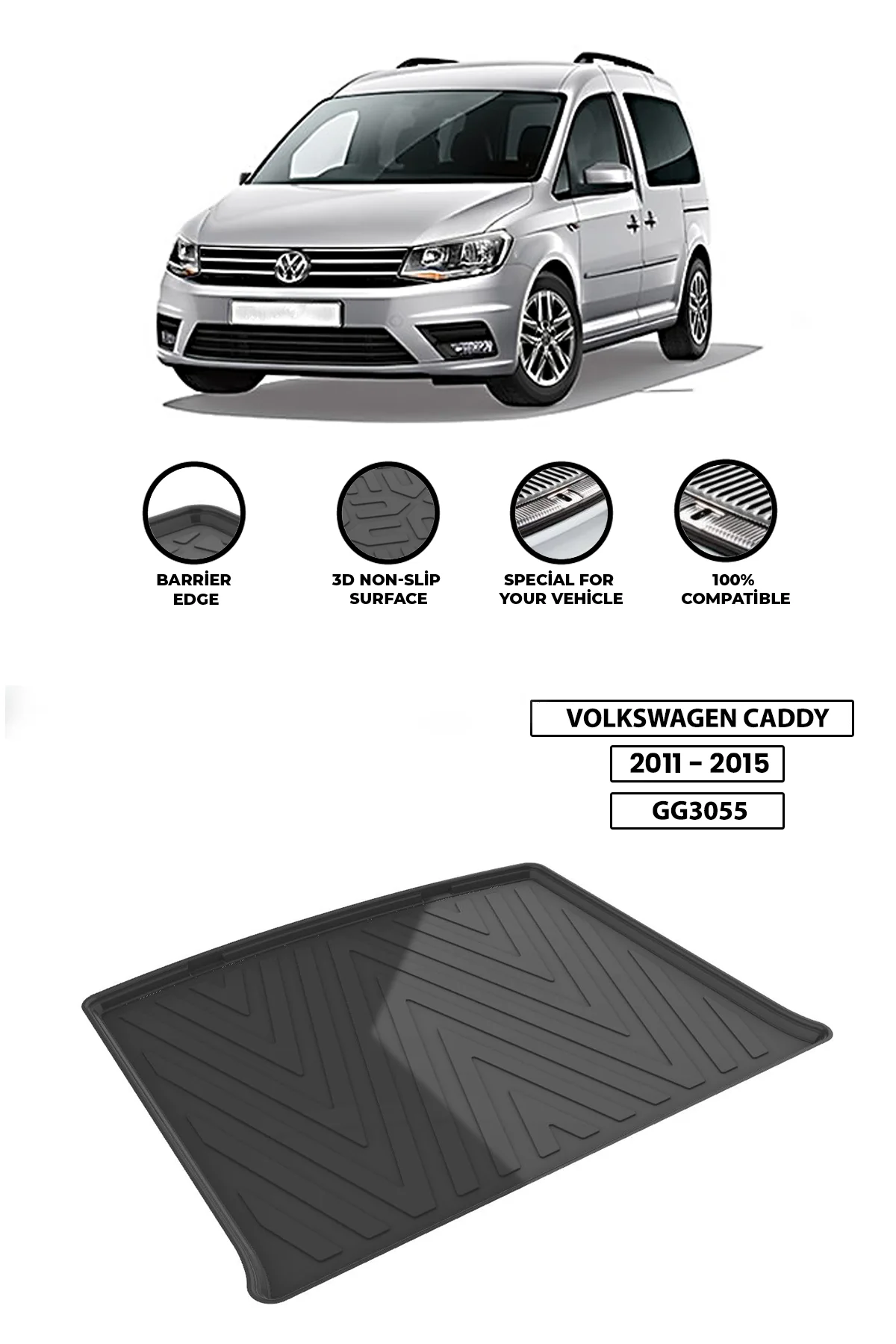 

For -VOLKSWAGEN-CADDY-2011-2015 luggage compartment Diffuser Extension Rear Bumper Attachment Luggage compartment