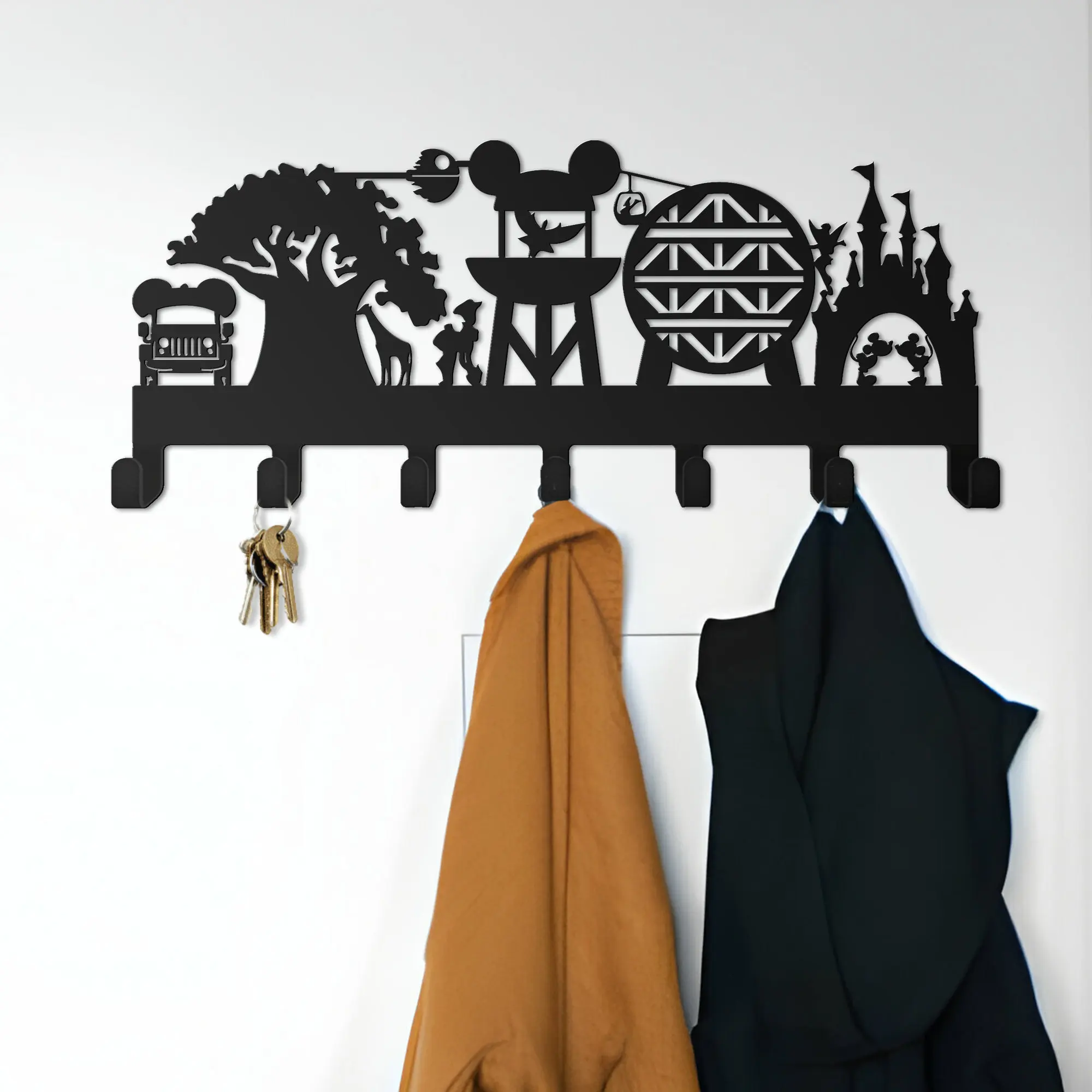 Personalized Metal Key Hanger: New Home Decor with Multiple Hooks