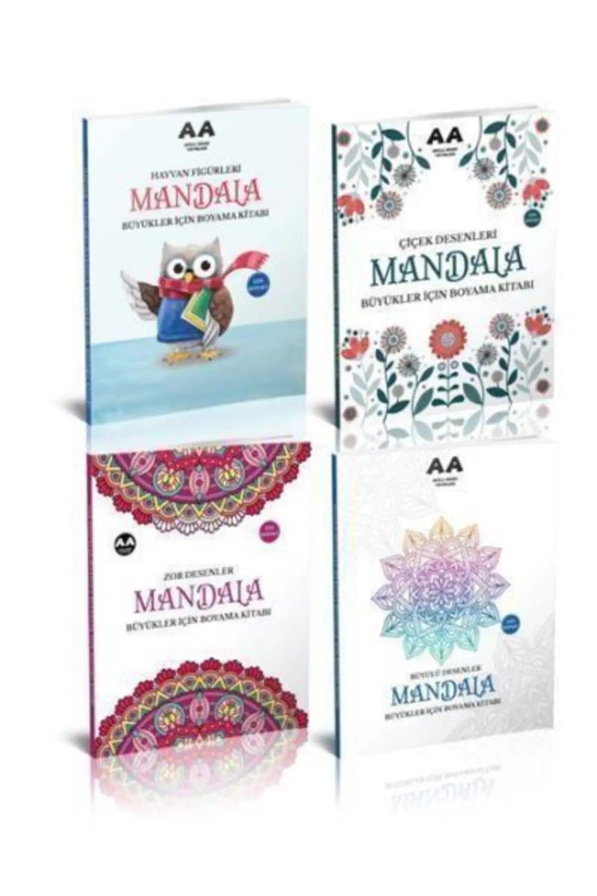 Yetişkinler Için Mandala Boyama Seti  (4 Kitap)