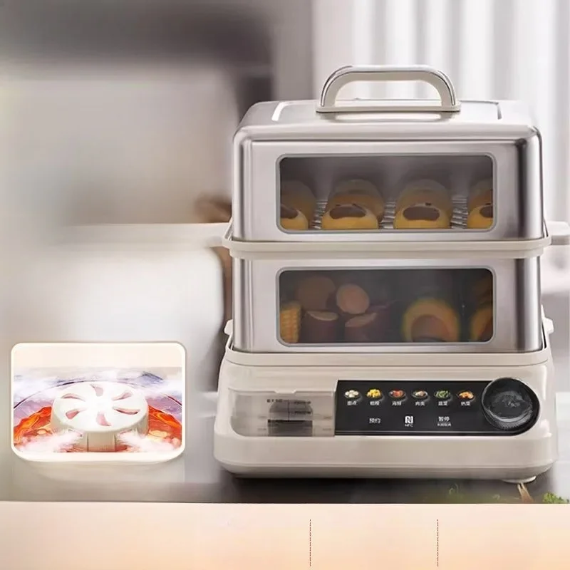 Cuiseur vapeur électrique pénétré fenêtre de cuisson à la vapeur 16,5 l grande capacité ménage intelligent réservation isolation vapeur