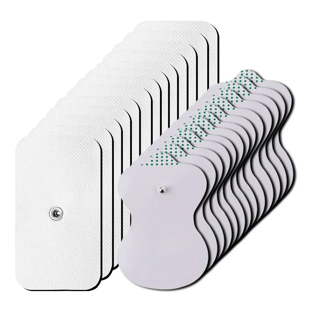 Coussinets d'électrodes TENS auto-adhésifs, masseur d'impulsions, Gel de physiothérapie EMS, stimulateur musculaire, patchs de Massage de remplacement, 10/20 pièces