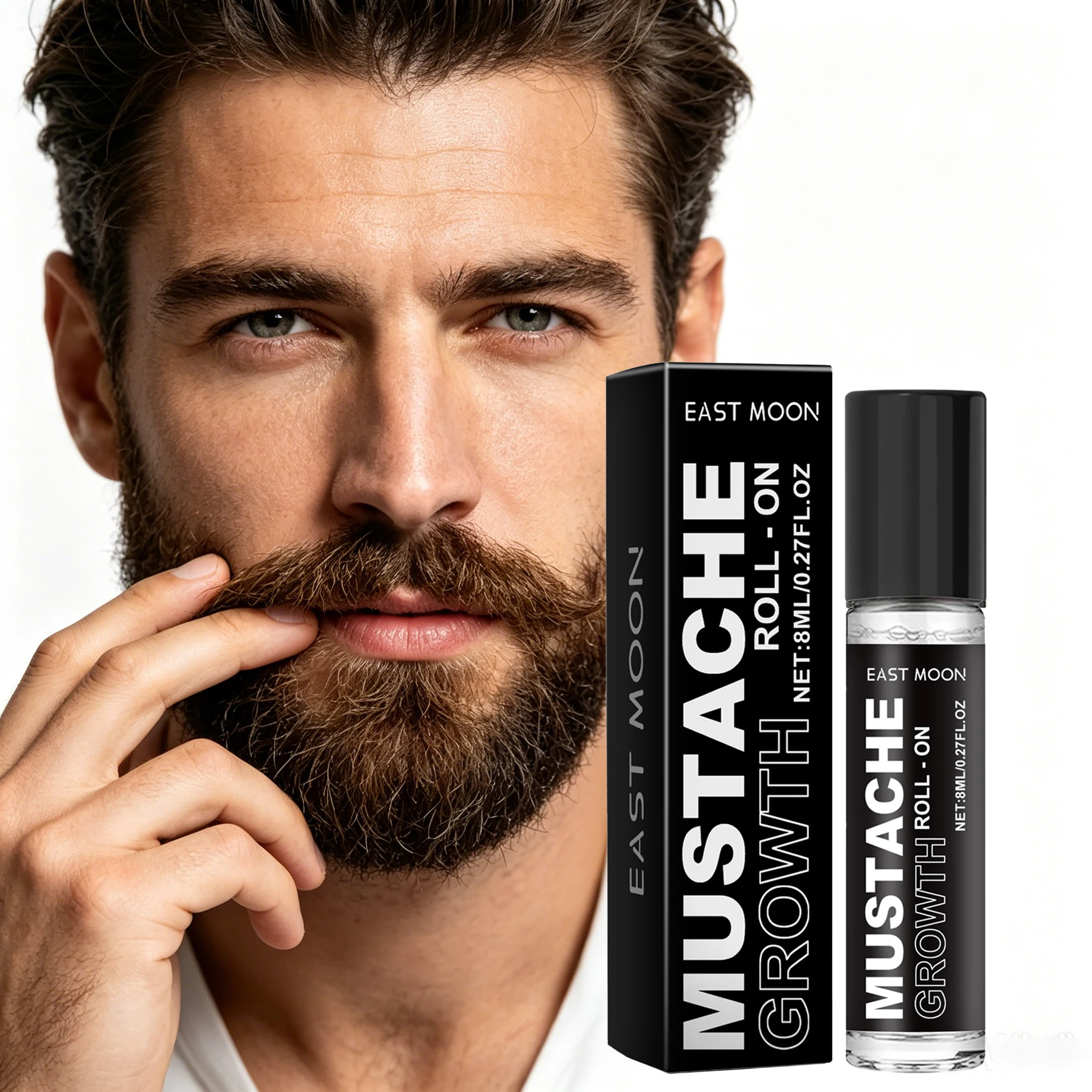 

8G Men' s Beard Care Roller Deep Nourishing & Moisturizing Strengthening Roots Non-irritating Volumizing Massage Maintain Beard Growing Roller