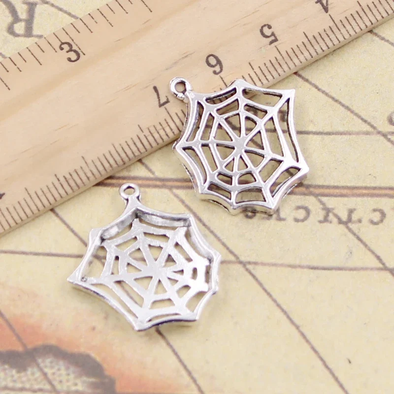 10 sztuk Charms pajęczyna pająk Halloween 25x23mm tybetański brąz srebrny kolor wisiorki antyczny tworzenia biżuterii DIY Handmade Craft — zdjęcie 2