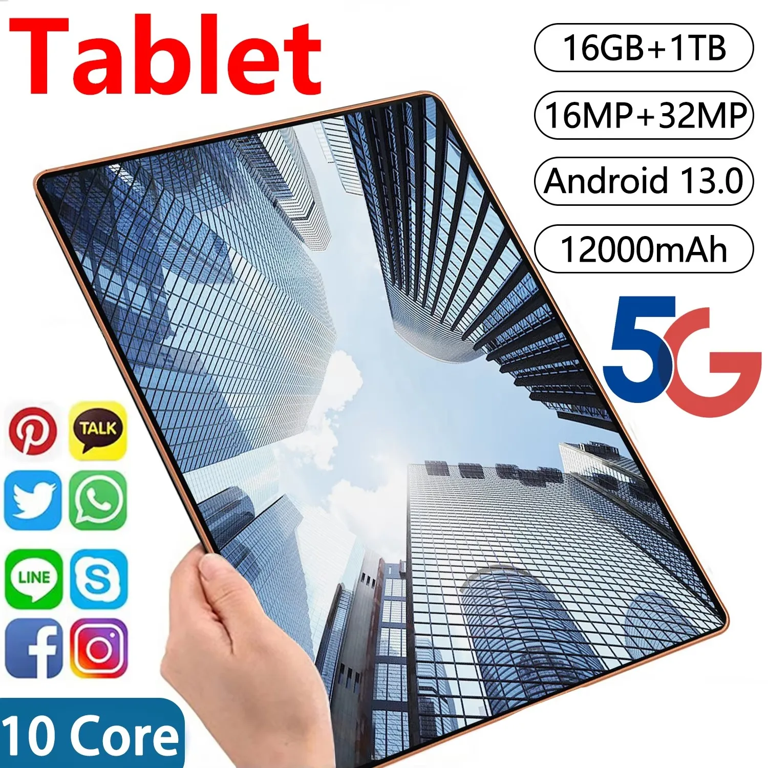 Tableta Pad Original de 11,6 pulgadas, HD, 4K, Android 13, 16GB + 1T, 16MP + 32MP, 12000mAh, 5G, SIM Dual, WiFi, GPS, nueva versión Global