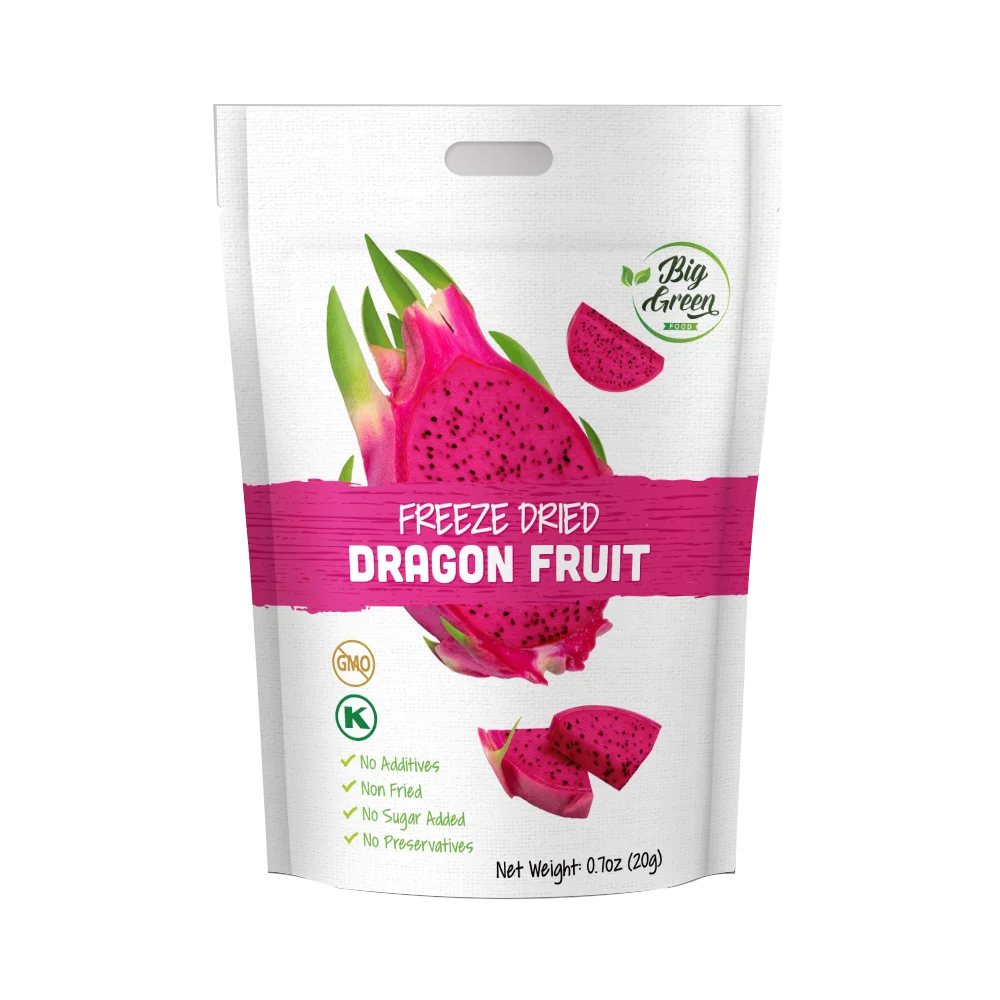 Fruta de dragón liofilizada, bocadillos saludables, sin aditivos, sin GMO, perfecto para refrigerios, batidos y postres (12 paquetes