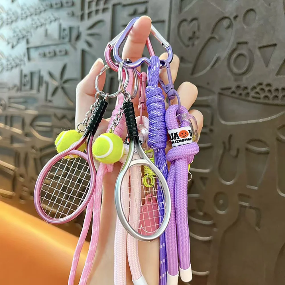 Sport Stil Tennisschläger Anhänger Schlüsselanhänger Kreativität Tasche Charme Trend Auto Schlüsselanhänger Hängendes Stück Paar Zubehör Geschenk A452