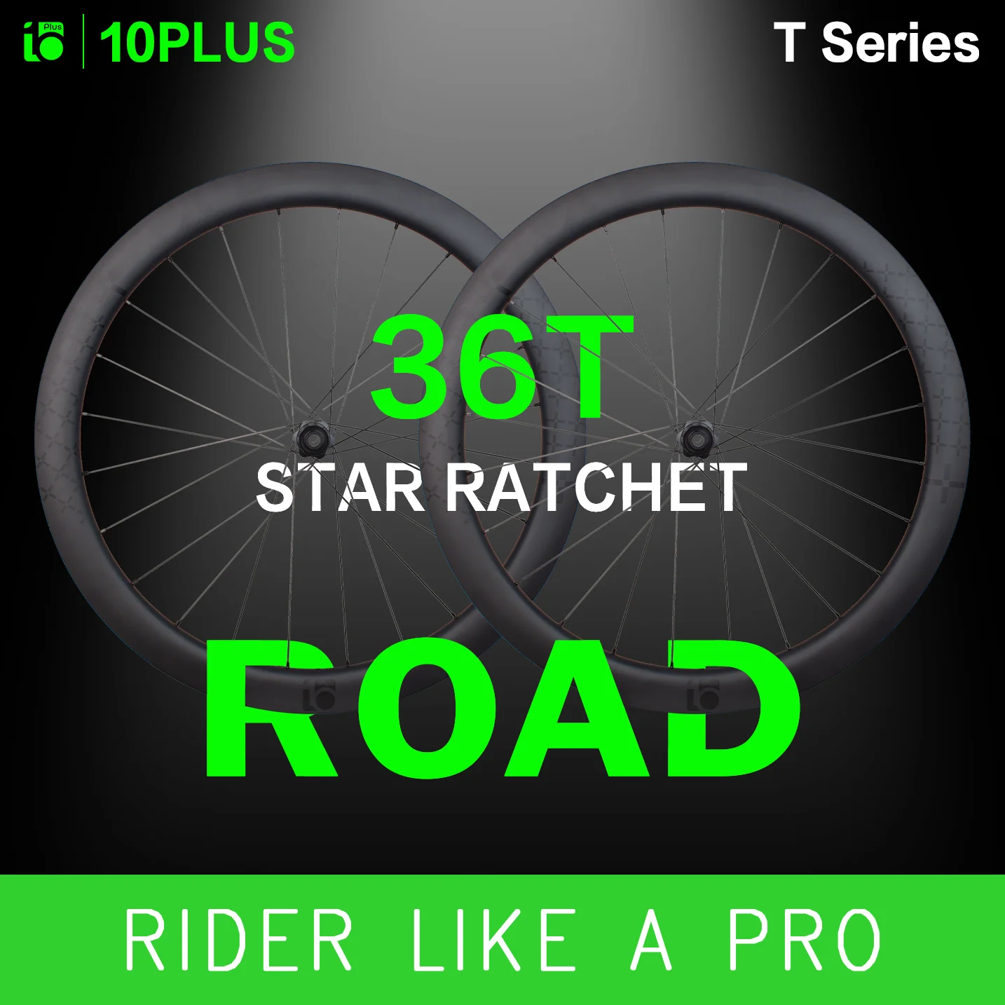 10PLUS T-Serie 38/50/60mm Felgentiefe 700c Tubeless Ready Carbon-Laufräder Scheibenbremse 36T Ratchet-System für Rennrad-Wettbewerbe