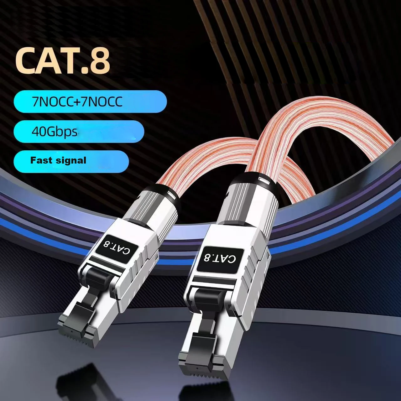 

HiFi cat 8 Ethernet Cable rj45 cable occ silver Plated lan cable Speed Lan Cable Network Patch Cable