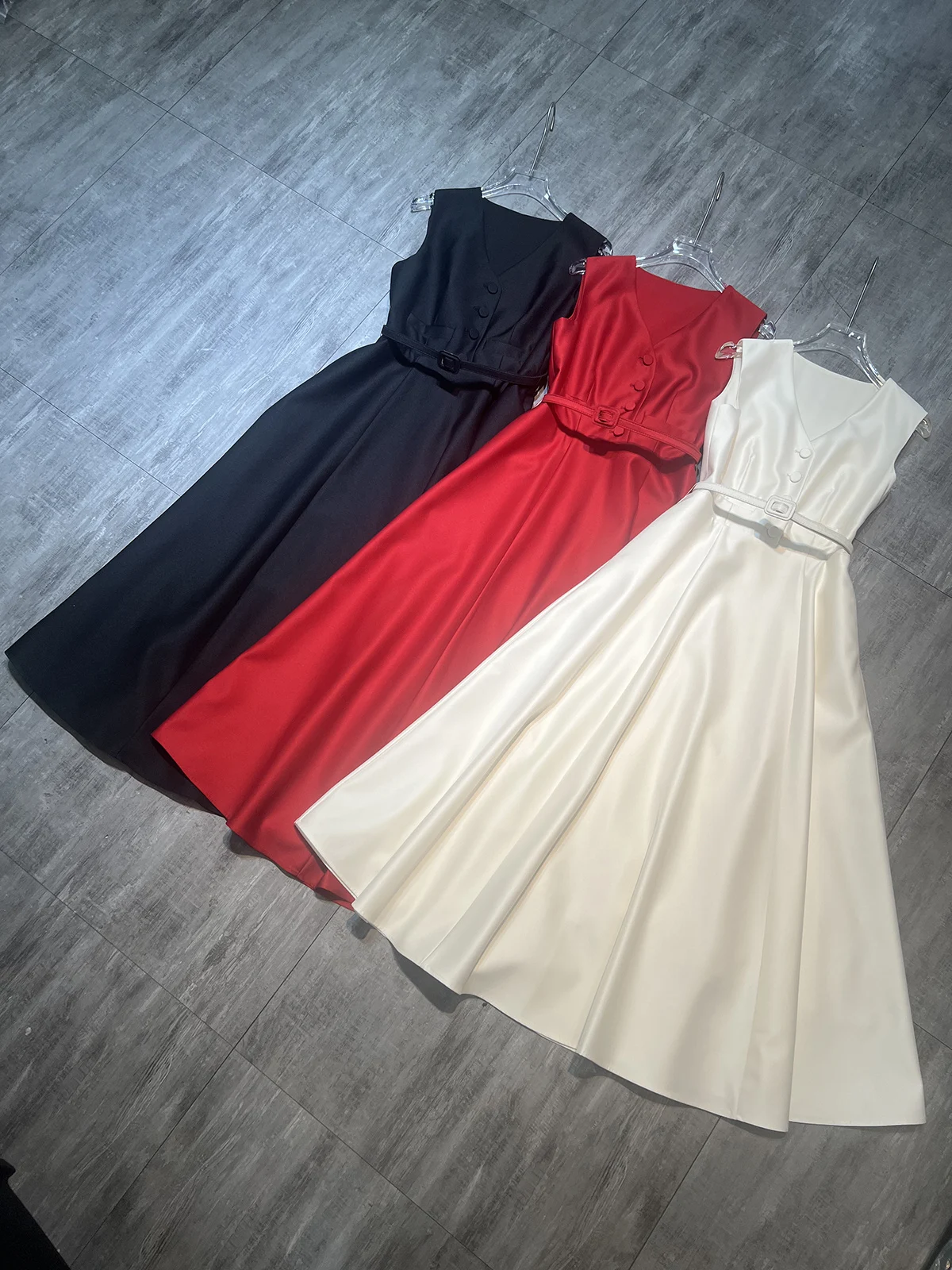 

Элегантное классическое женское однотонное платье из смесовой шерсти на заказ