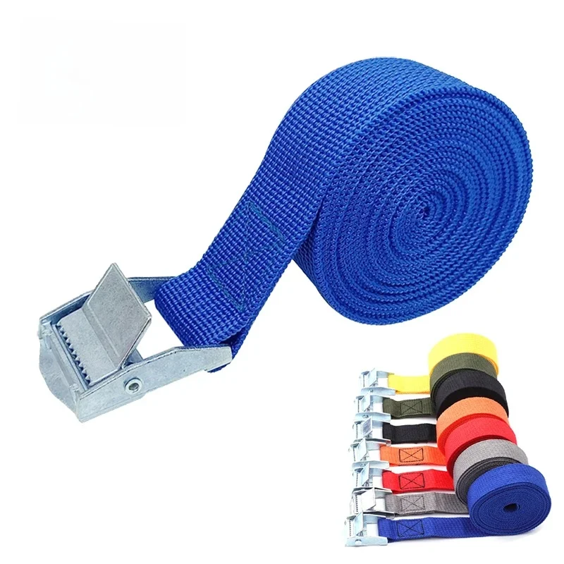 AliExpress 5M Cargo Straps With Buckle Tie-Down Belt for Motorcycle Car Bicycle Metal Tow Rope Strong Ratchet Fixing Belt for Luggage Bag