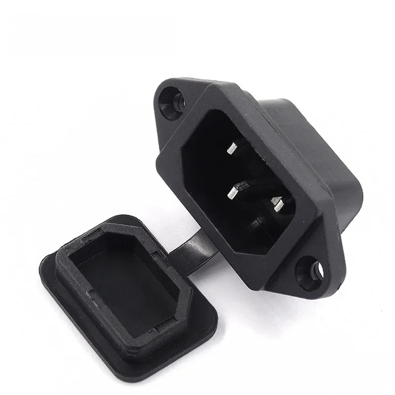1 PC prise de courant ca 250 V 10A 3 broches prise mâle panneau prise de charge connecteur AC-14 avec capuchon étanche
