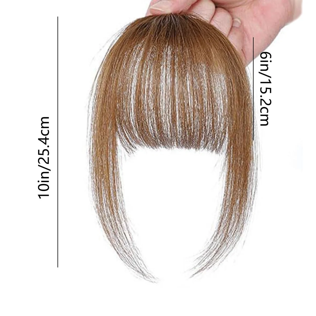 Poni Rambut Asli Manusia dengan Sisi Rambut yang Mengembang, Aksesoris Rambut Poni Melengkung, Poni Jepit, Hiasan Rambut Kawaii untuk Perubahan Rambut Cepat