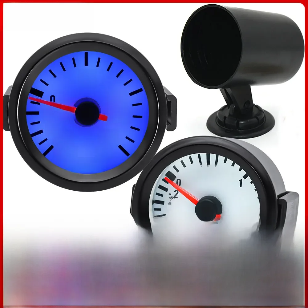 AD universel 52mm barre bleu lumière LED pression Turbo Boost jauge mètre avec capteur 、 support 12V Boost capteur accessoires de voiture