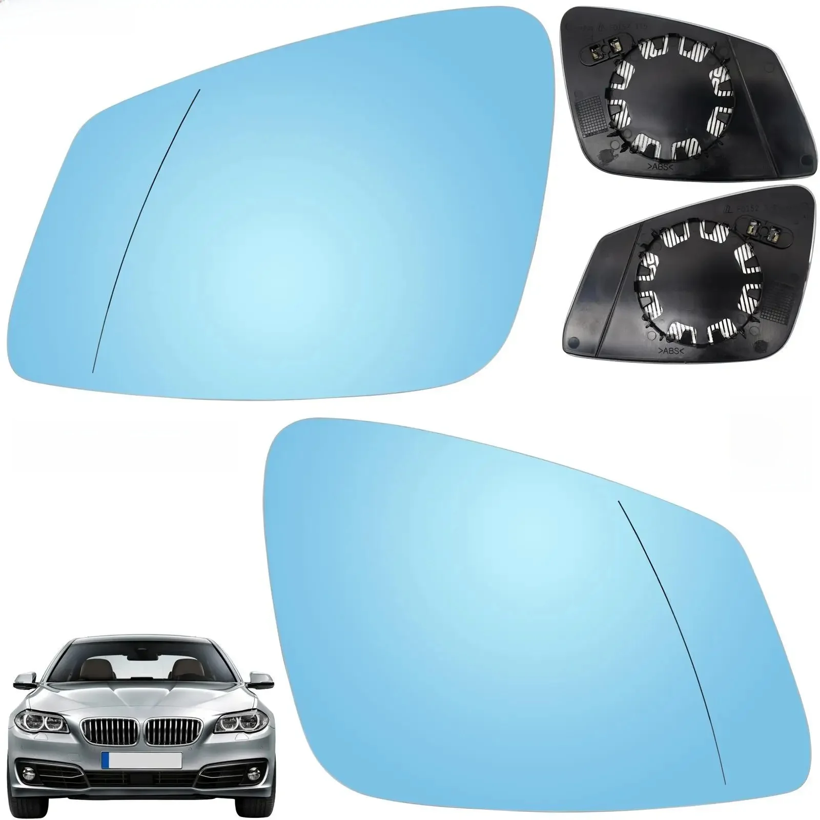 Pour BMW 1 2 3 4 5 6 7 série F10 F20 F11 F01 F02 F30 F31 F46 F48 ensemble conducteur passager porte côté aile miroir verre chauffé bleu