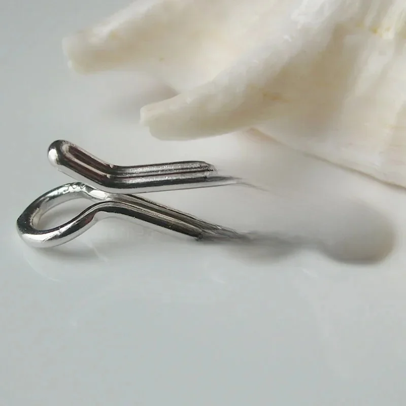 Zapięcie, 12 mm (rodowane) z litego srebra próby 925, zapięcia na haczyki i oczka do elementów naszyjnika/bransoletki, 1 sztuka/partia — zdjęcie 2