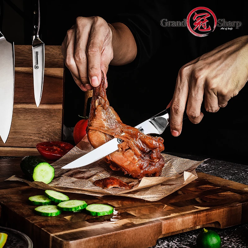 Boning Knife German 1.4116 Stainless Steel Full Tang Black Handle Chef Kitchen Butcher Filleting Cooking Tools