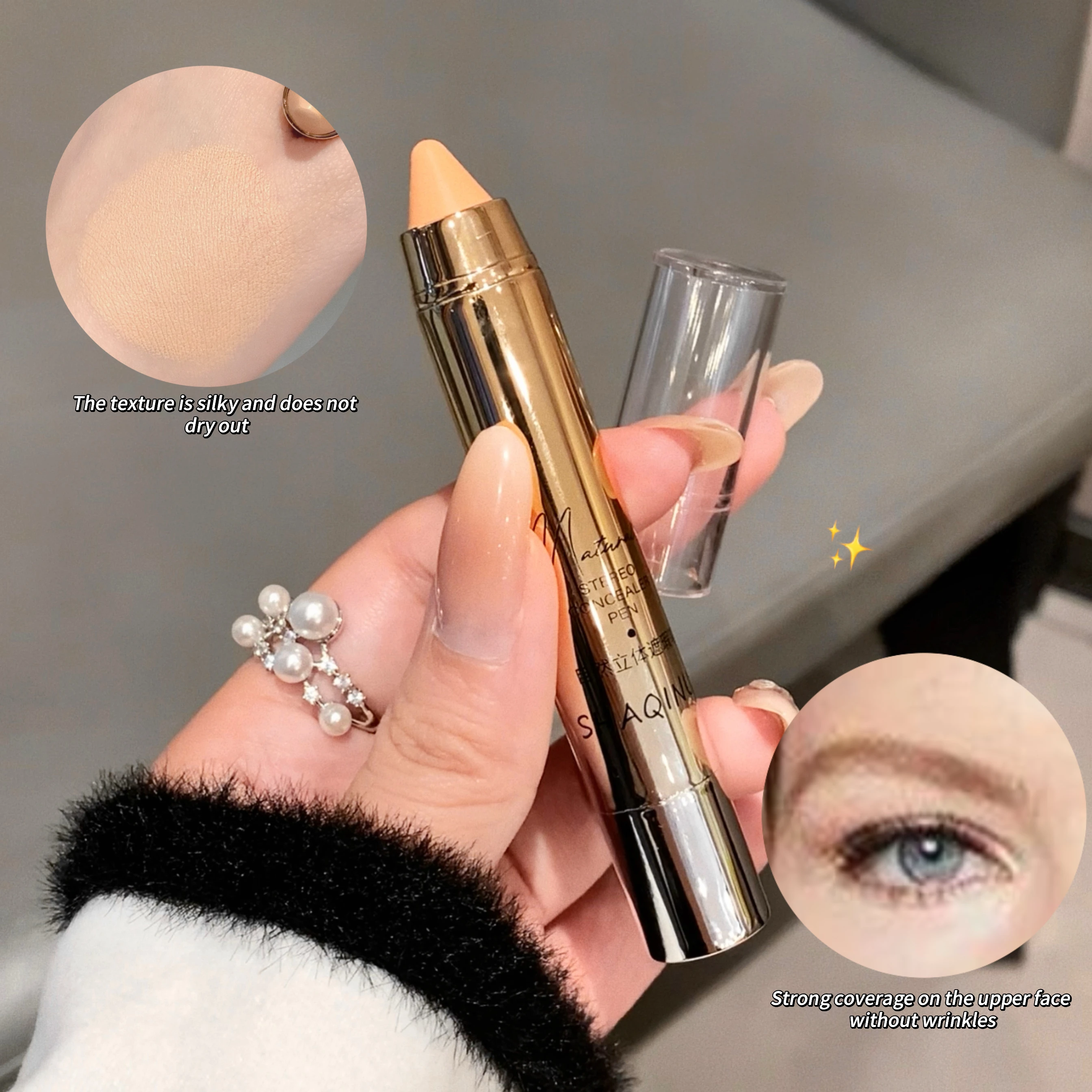 ปากกาคอนซีลเลอร์ใบหน้าและดวงตา Natural Flawless คอนซีลเลอร์ปากกา Water Soft Lip Liner ง่ายต่อการใช้คอนซีลเลอร์แต่งหน้า