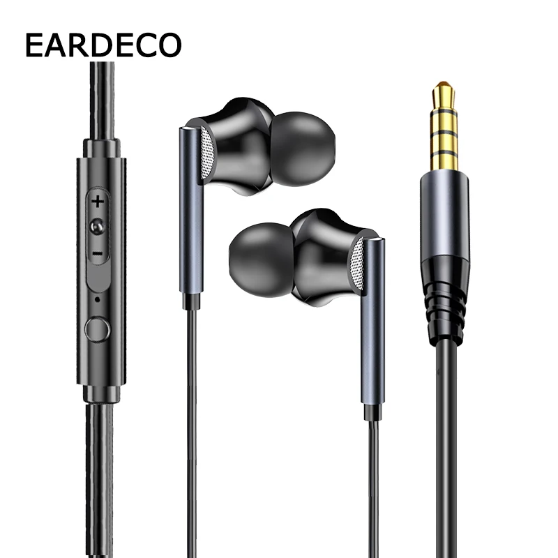 EARDECO 3.5mm Wired Earphone In-ear Wired Headphones with Microphone Bass Headphone Headset with Mic Earphone Handsfree Stereo