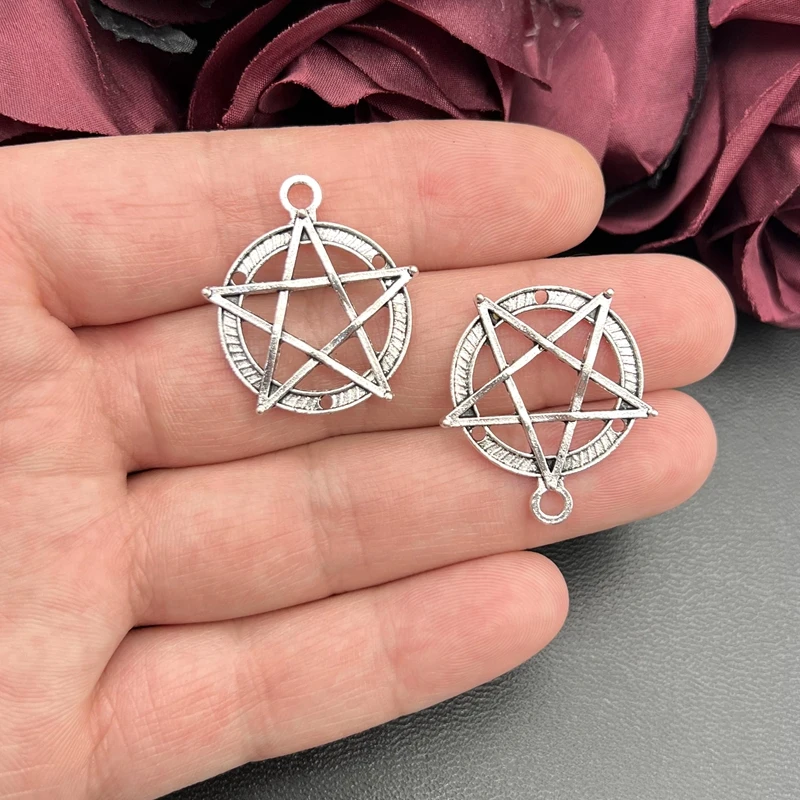 

5pcs 30*27mm Antique Silver Color Pentagram Connector Charms Pendant Alloy Charms for Jewelry Making DIY Jewelry Findings