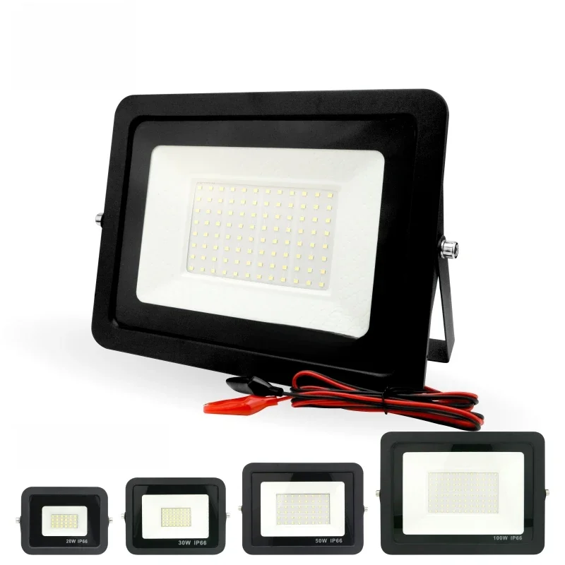 DC12V Led Flutlicht 20W 30W 50W 100W Outdoor Flutlicht Scheinwerfer IP66 Wasserdichte Licht Reflektor tragbare 12 Volt Led-leuchten