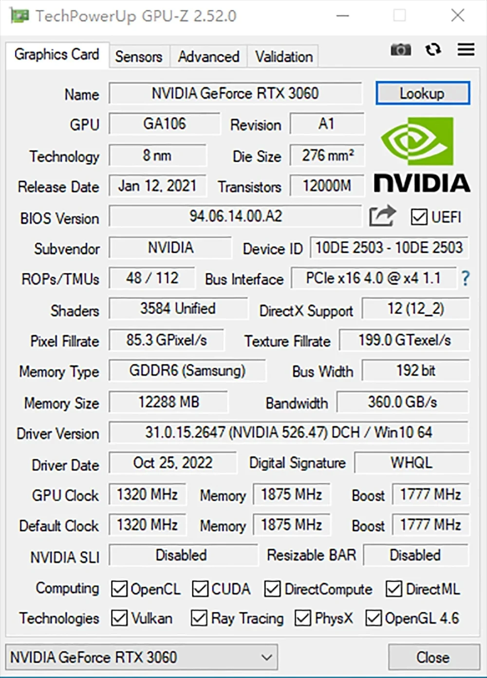 Gebrauchte rtx 4,0 12GB Grafikkarte gddr6 192bit pci express × 16 8pin nvidia gpu rtx Gaming-Grafikkarte placa de video