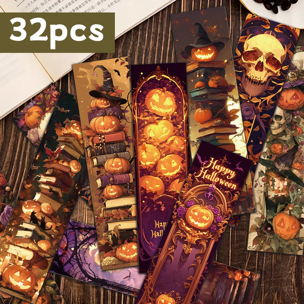 32pcs, Halloween Bookmarks, Back-to-School Season, Christmas, Halloween, Teacher's Day, Suitable for Readers and Birthday Gifts